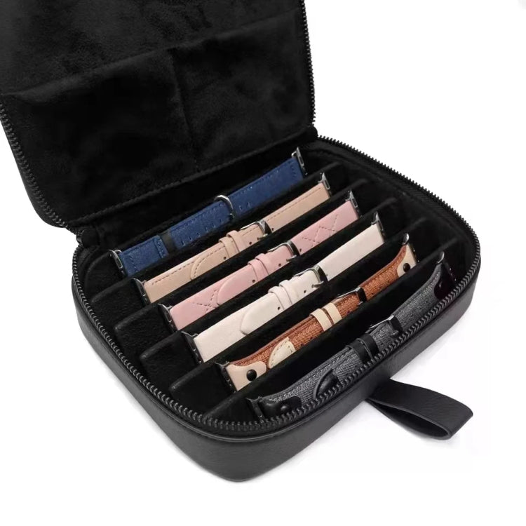 PU Leather Watch Strap Organizer Box For Apple Watch Band  Travel Storage Case(Brown) - Others by PMC TechLife | Online Shopping South Africa | PMC TechLife