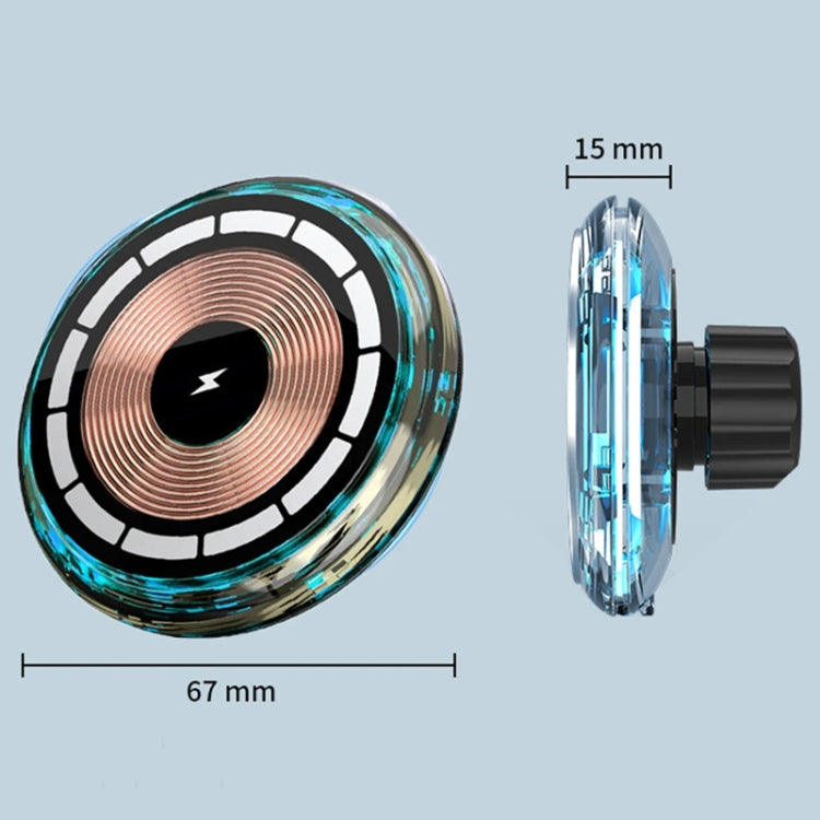 For iPhone Magsafe Magnetic Car Wireless Charger Phone Holder Light Emitting Wireless Charger, Style: Ice Blue Breathe Light - Wireless Charger Holders by PMC TechLife | Online Shopping South Africa | PMC TechLife | Buy Now Pay Later Mobicred