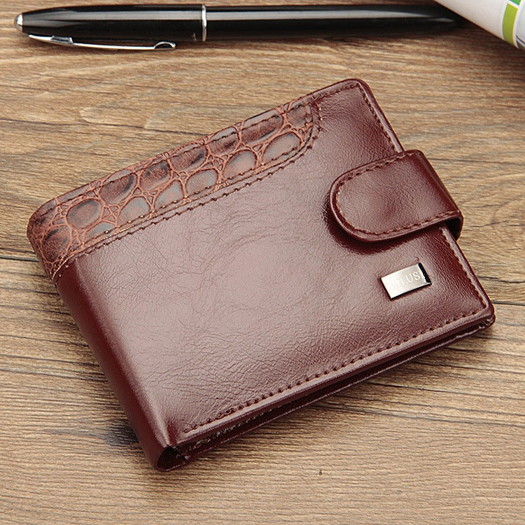 Baellerry M1078 Splicing Leather Casual Men Wallet With Buckle Multi-Card Slot Coin Purse(Brown) - Wallets by Baellerry | Online Shopping South Africa | PMC TechLife | Buy Now Pay Later Mobicred