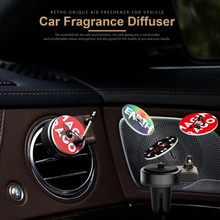 Gramophone+3pcs Refill Aroma Car Aroma Diffuser Air Vent Rotating Retro Gramophone Fragrance Diffuser Ornament - Air Freshener by PMC TechLife | Online Shopping South Africa | PMC TechLife | Buy Now Pay Later Mobicred