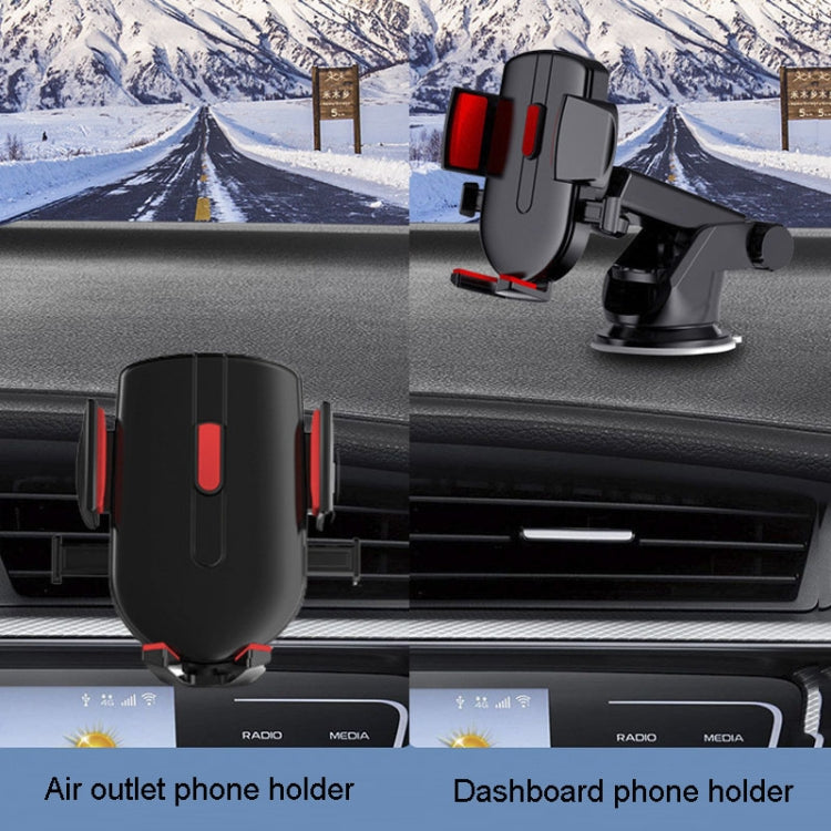 2 In 1 Car Cell Phone Telescopic Holder Universal Automobile Navigation Bracket(Red) - Car Holders by PMC TechLife | Online Shopping South Africa | PMC TechLife | Buy Now Pay Later Mobicred