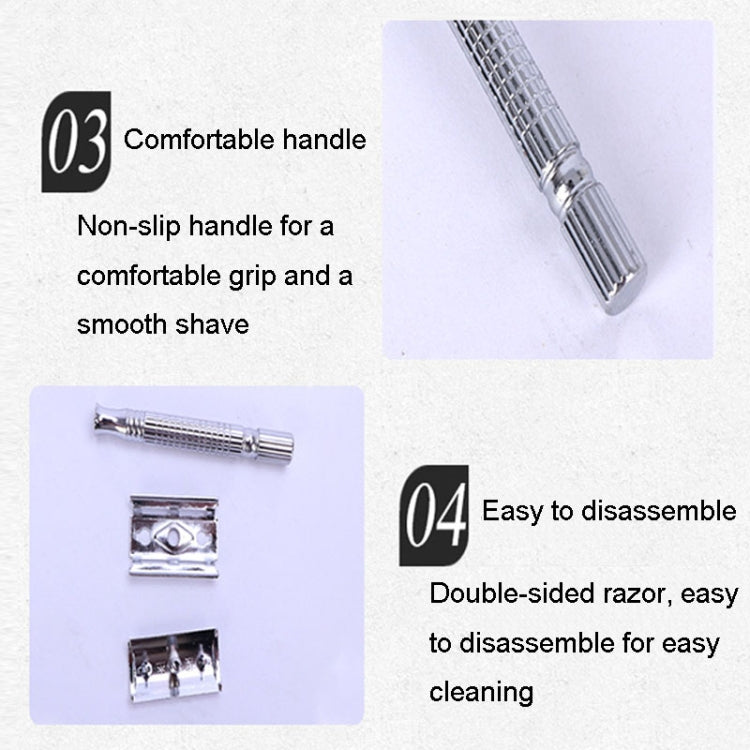 Junjie Shaving And Beard Razor Stand Old Style Double Sided Manual Shaver - Manual Razor by Junjie | Online Shopping South Africa | PMC TechLife | Buy Now Pay Later Mobicred