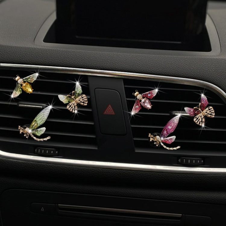 3pcs/set Metal Butterfly Dragonfly Bee Car Air Vent Aromatherapy Decorative Clip(Rose Red) - Air Freshener by PMC TechLife | Online Shopping South Africa | PMC TechLife | Buy Now Pay Later Mobicred