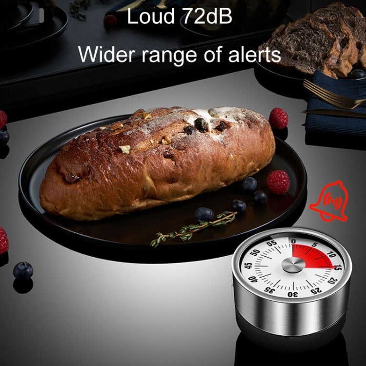 Kitchen Stainless Steel Mechanical Timer Student Time Management Reminder Baking Alarm Clock(Black) - Digital Countdown by PMC TechLife | Online Shopping South Africa | PMC TechLife