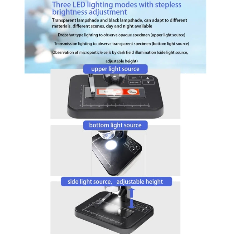HD Electronic Digital Microscope 5 Inch Screen Touch Key 8000X Biological Cell Electronic Magnifying Glass - free shipping - PMC TechLife - Order now!