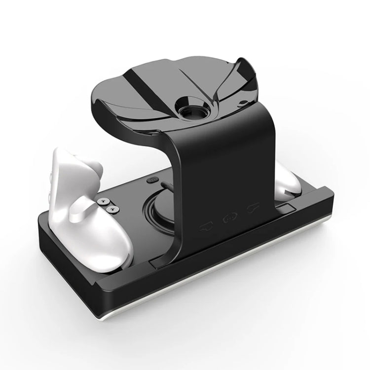 For Meta Quest 3 Headset Charging Base with Dazzle Lights VR Grip Charging Stand(Black) - VR Accessories by PMC TechLife | Online Shopping South Africa | PMC TechLife | Buy Now Pay Later Mobicred