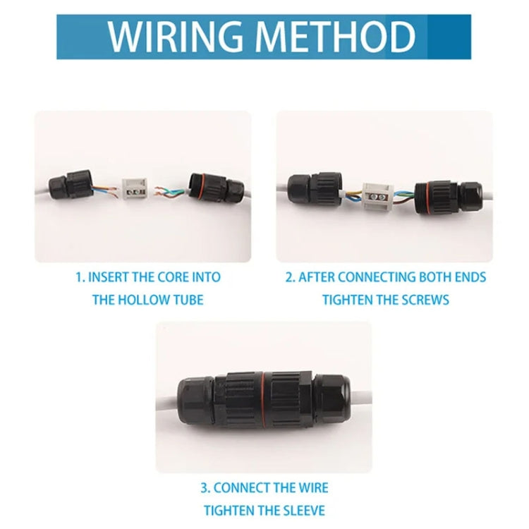 Outdoor T-Wire Terminal Block Three Pole Male And Female Docking Waterproof Connector(Black) - Connector & Plug by PMC TechLife | Online Shopping South Africa | PMC TechLife | Buy Now Pay Later Mobicred