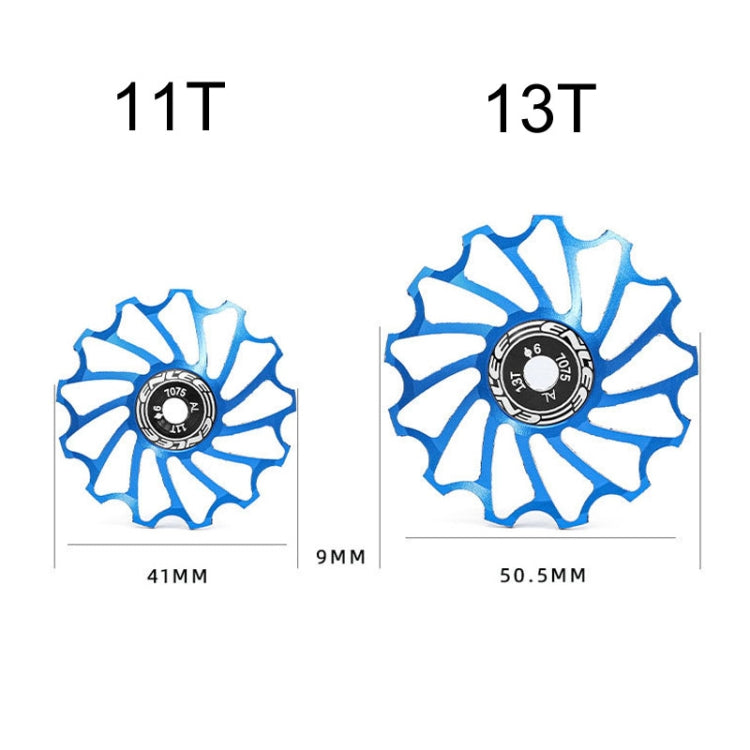 ENLEE Mountain Bicycle Rear Derailleur Guide Wheel Ceramic Bearing Tension Pulley, Size: 13T(Blue) - Guide wheels by ENLEE | Online Shopping South Africa | PMc TechLife | Buy Now Pay Later Mobicred