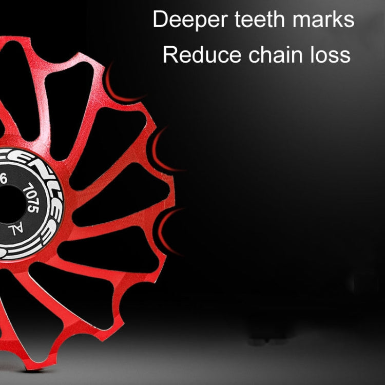 ENLEE Mountain Bicycle Rear Derailleur Guide Wheel Ceramic Bearing Tension Pulley, Size: 11T(Red) - Guide wheels by ENLEE | Online Shopping South Africa | PMc TechLife | Buy Now Pay Later Mobicred