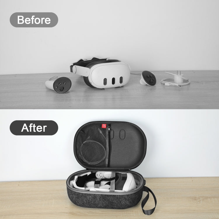 JYS-MQ018 For Apple Vision Pro / Meta Quest 3 VR Glasses Storage Bag Anti-fall and Anti-scrape Portable Bag(Black) - free shipping - PMC TechLife - Order now!