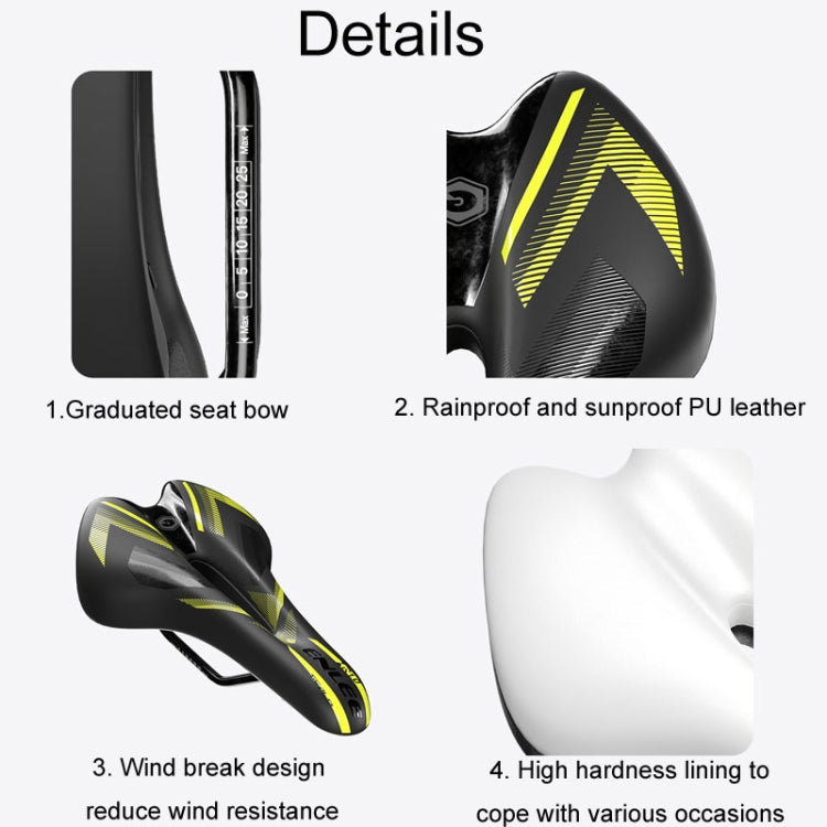 ENLEE E-ZD310 Bicycle Shockproof Cushion Outdoor Cycling Mountain Bike Saddle(Fluorescent Yellow) - free shipping - PMc TechLife - Order now!