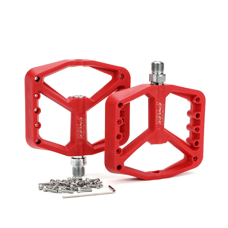 ENLEE F228 1pair Bicycle Nylon Pedals Mountain Bike Widened Riding Footrests(Red) - free shipping - PMc TechLife - Order now!
