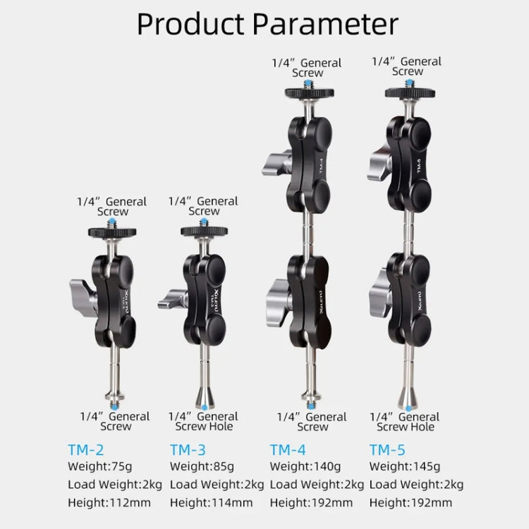 XILETU  TM Series Magic Arm With Dual Ballhead Camera Video Monitor Mount Adapter TM-5 - Camera Gimbal by PMC TechLife | Online Shopping South Africa | PMC TechLife | Buy Now Pay Later Mobicred