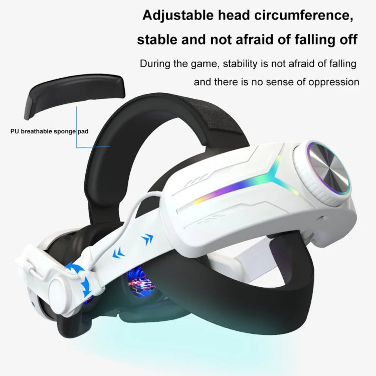 For Meta Quest 3 USB Rechargeable RGB Lighting Effect Adjustable Foldable Headset(Elite) - VR Accessories by PMC TechLife | Online Shopping South Africa | PMC TechLife | Buy Now Pay Later Mobicred