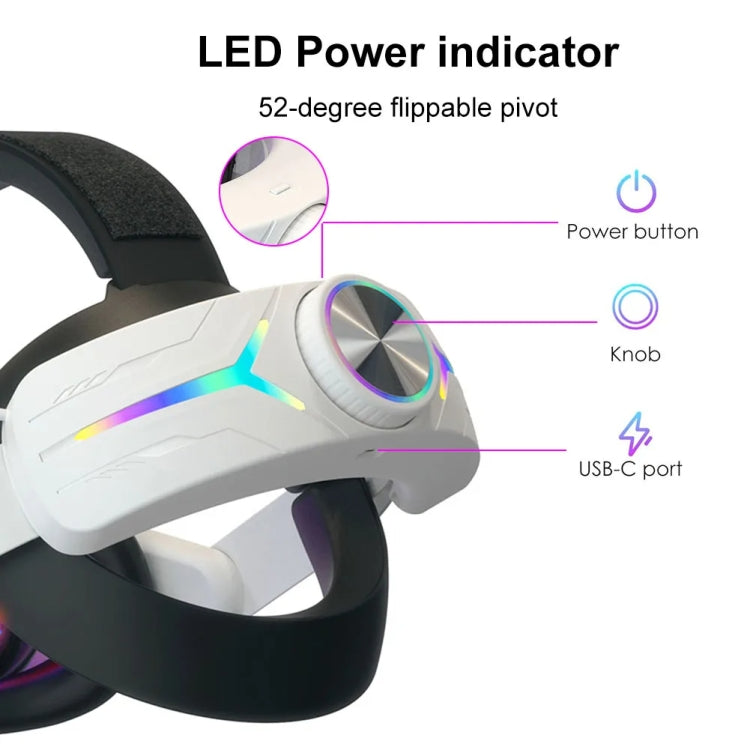 For Meta Quest 3 USB Rechargeable RGB Lighting Effect Adjustable Foldable Headset(Elite) - VR Accessories by PMC TechLife | Online Shopping South Africa | PMC TechLife | Buy Now Pay Later Mobicred