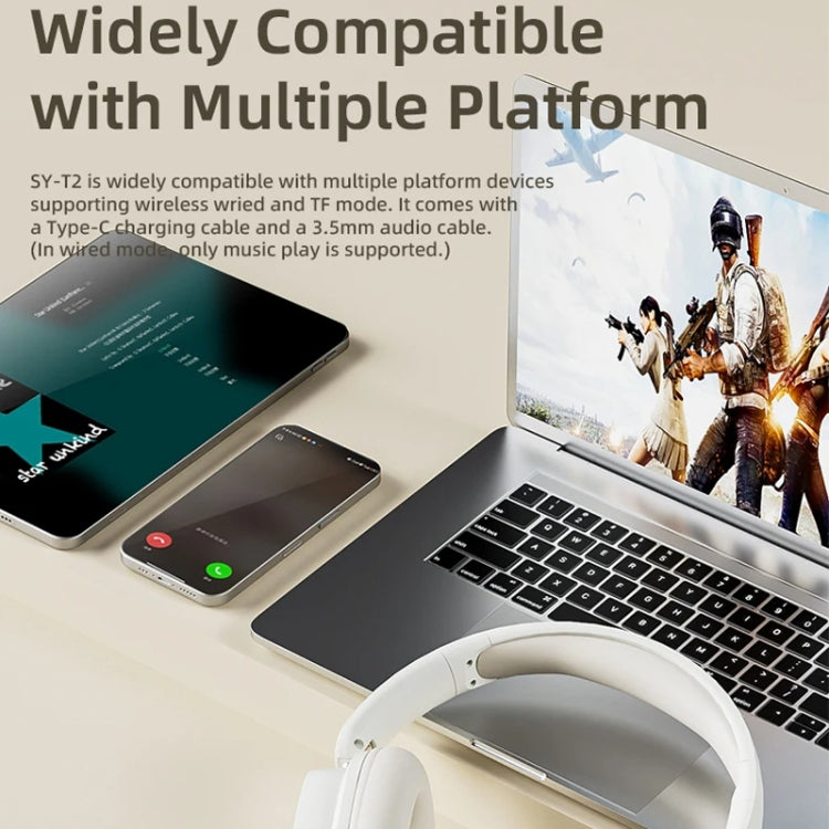 SOYTO SY-T2 Noise Reduction Bluetooth Headset Wireless Game Headset(White) - free shipping - PMC TechLife - Order now!