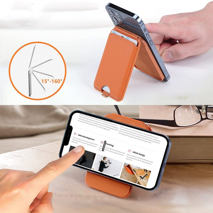 For IPhone 15 / 14 / 13 Series MagSafe Wallet Card Holder With Adjustable Stand(Black) - Others Accessories by PMC TechLife | Online Shopping South Africa | PMC TechLife