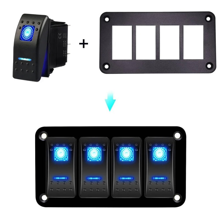 Road Aluminum Rocker Switch Panel Housing Bracket for Narva Type Boats Automotive Switch Parts, Specification: 4 Holes - Car Switches by PMC TechLife | Online Shopping South Africa | PMC TechLife | Buy Now Pay Later Mobicred