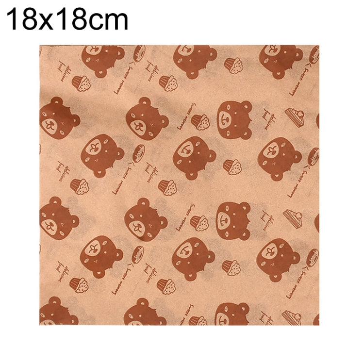 100sheets /Pack Bear Pattern Greaseproof Paper Baking Wrapping Paper Food Basket Liners Paper 18x18cm - Retail Packaging by PMc TechLife | Online Shopping South Africa | PMc TechLife | Buy Now Pay Later Mobicred