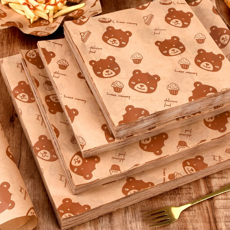 100sheets /Pack Bear Pattern Greaseproof Paper Baking Wrapping Paper Food Basket Liners Paper 22x22cm - Retail Packaging by PMc TechLife | Online Shopping South Africa | PMc TechLife | Buy Now Pay Later Mobicred