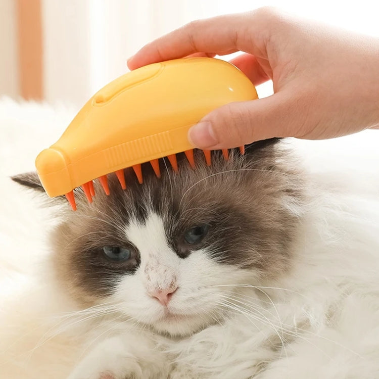 Banana Shape Pet Spray Massage Comb Electrical Cleaning Brush Hair Removal Comb For Dogs And Cats(Yellow) - Brushes & Combs by PMC TechLife | Online Shopping South Africa | PMC TechLife
