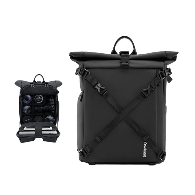 Cwatcun D113 Shoulder Leisure Camera Bag Waterproof High Capacity Outdoor Travel Photography Bag, Color: Large Black - free shipping - PMC TechLife - Order now!