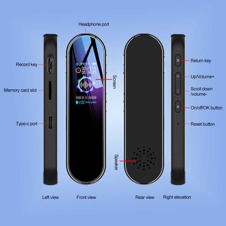 Q53 Ultra Long Standby Timer Voice Recorder HD Noise Canceling Recording Device, Size: 128GB(Black) - free shipping - PMC TechLife - Order now!
