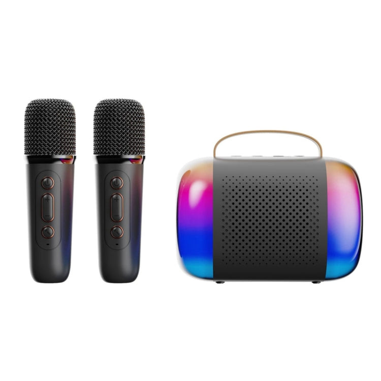 Y5 2 Microphone Portable Bluetooth Speaker Home And Outdoor Wireless Karaoke Audio(Black) - Microphone by PMC TechLife | Online Shopping South Africa | PMC TechLife | Buy Now Pay Later Mobicred