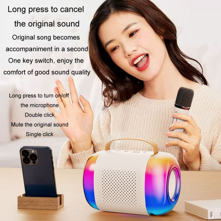 Y5 2 Microphone Portable Bluetooth Speaker Home And Outdoor Wireless Karaoke Audio(White) - Microphone by PMC TechLife | Online Shopping South Africa | PMC TechLife | Buy Now Pay Later Mobicred