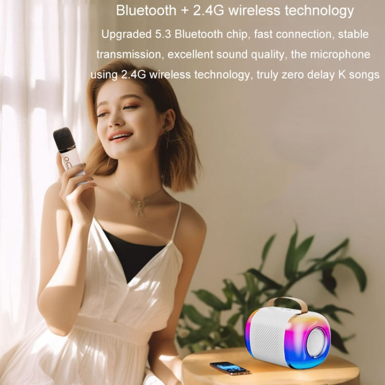 Y5 2 Microphone Portable Bluetooth Speaker Home And Outdoor Wireless Karaoke Audio(White) - Microphone by PMC TechLife | Online Shopping South Africa | PMC TechLife | Buy Now Pay Later Mobicred