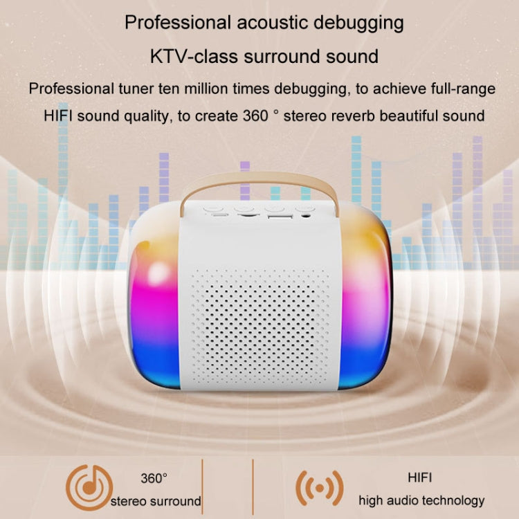 Y5 2 Microphone Portable Bluetooth Speaker Home And Outdoor Wireless Karaoke Audio(White) - Microphone by PMC TechLife | Online Shopping South Africa | PMC TechLife | Buy Now Pay Later Mobicred