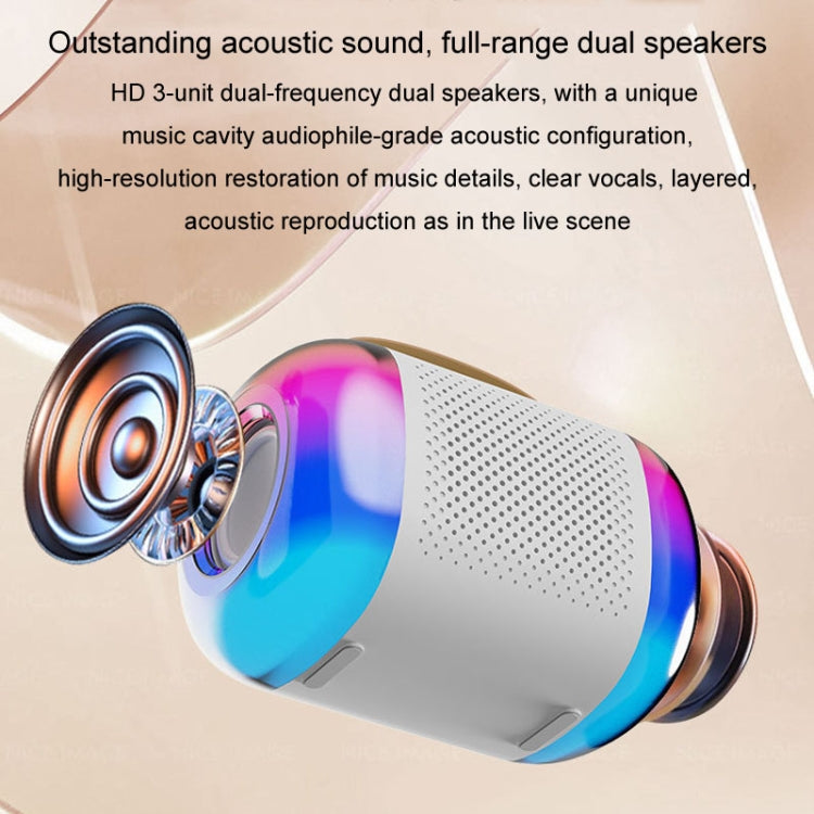 Y5 2 Microphone Portable Bluetooth Speaker Home And Outdoor Wireless Karaoke Audio(White) - Microphone by PMC TechLife | Online Shopping South Africa | PMC TechLife | Buy Now Pay Later Mobicred