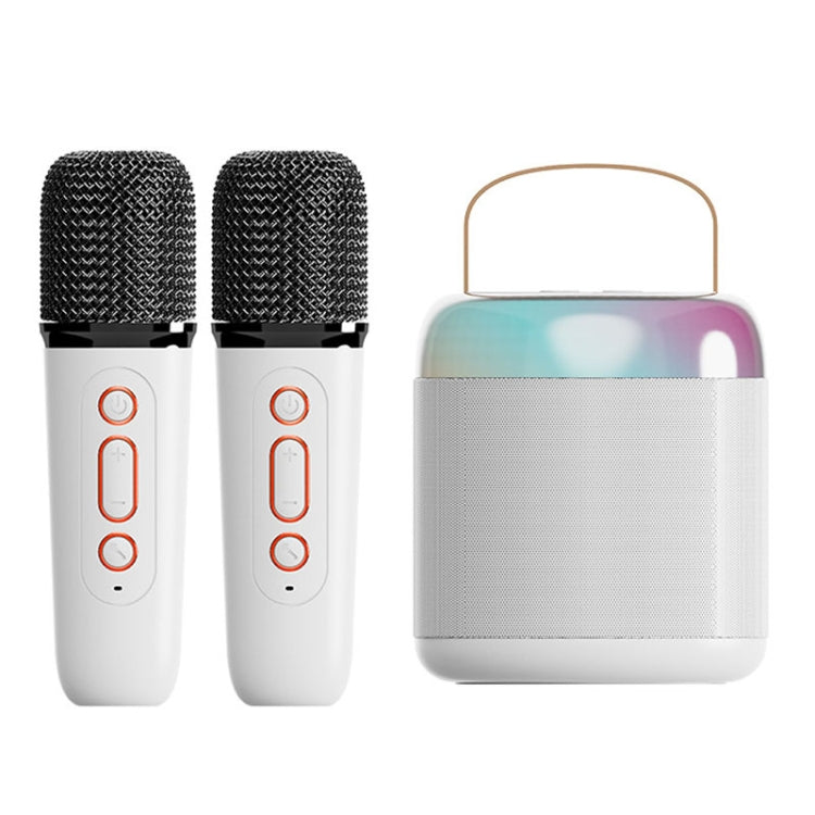 Home Portable Bluetooth Speaker Small Outdoor Karaoke Audio, Color: Y2 White(Double wheat) - Microphone by PMC TechLife | Online Shopping South Africa | PMC TechLife | Buy Now Pay Later Mobicred