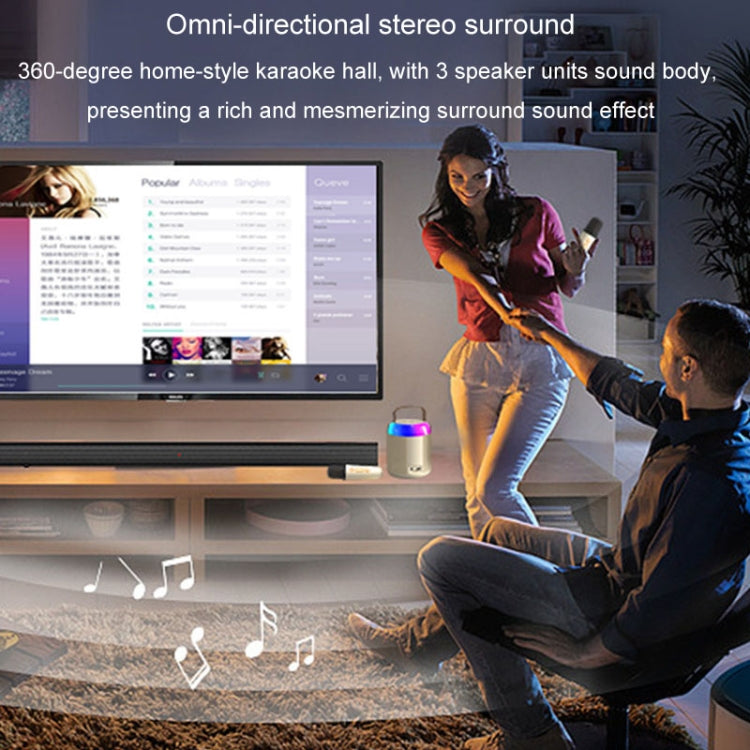 Home Portable Bluetooth Speaker Small Outdoor Karaoke Audio, Color: Y1 White(Double wheat) - Microphone by PMC TechLife | Online Shopping South Africa | PMC TechLife | Buy Now Pay Later Mobicred