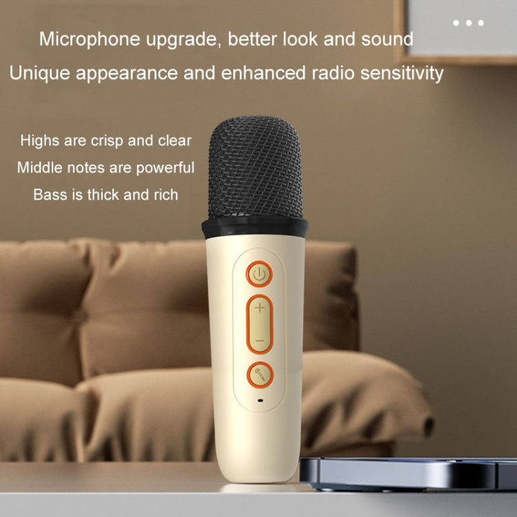 Home Portable Bluetooth Speaker Small Outdoor Karaoke Audio, Color: Y1 White(Double wheat) - Microphone by PMC TechLife | Online Shopping South Africa | PMC TechLife | Buy Now Pay Later Mobicred