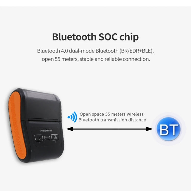 58mm Portable Logistics Takeaway Receipt Bluetooth Thermal Printer(UK Plug) - Printer by PMC TechLife | Online Shopping South Africa | PMC TechLife | Buy Now Pay Later Mobicred