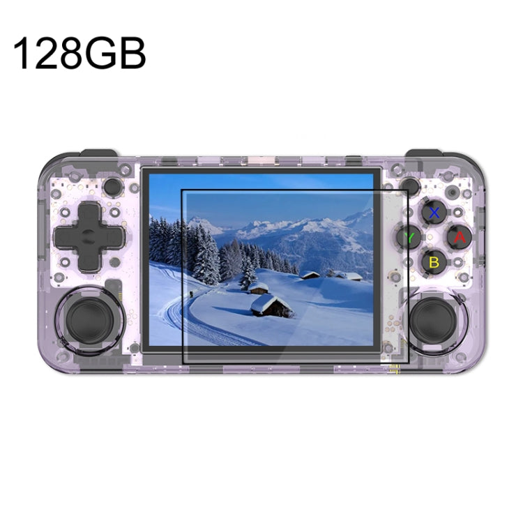 ANBERNIC RG35XX H Handheld Game Console 3.5 Inch IPS Screen Linux System 64GB+128GB(Transparent Purple) - free shipping - PMC Jewellery - Order now!