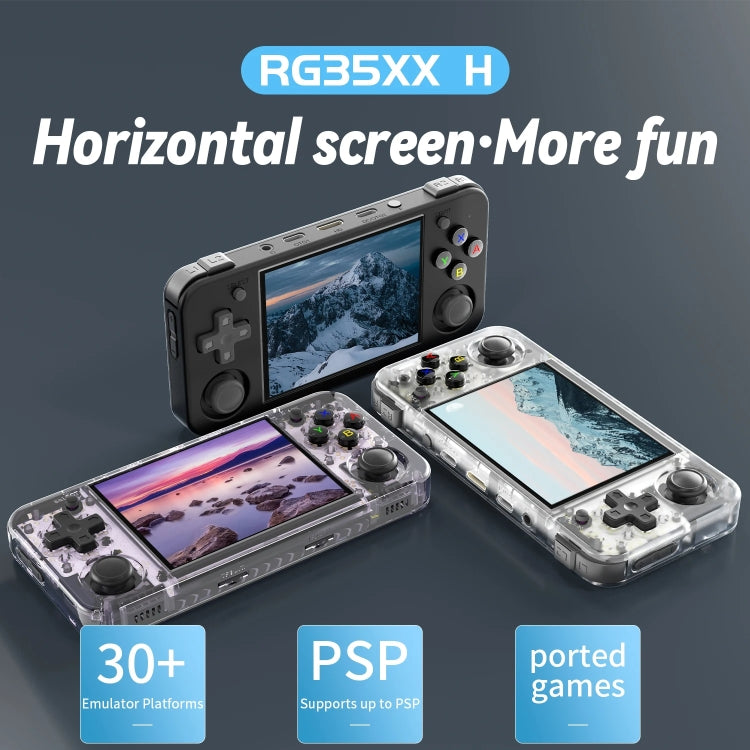ANBERNIC RG35XX H Handheld Game Console 3.5 Inch IPS Screen Linux System 64GB+128GB(Transparent Purple) - free shipping - PMC Jewellery - Order now!