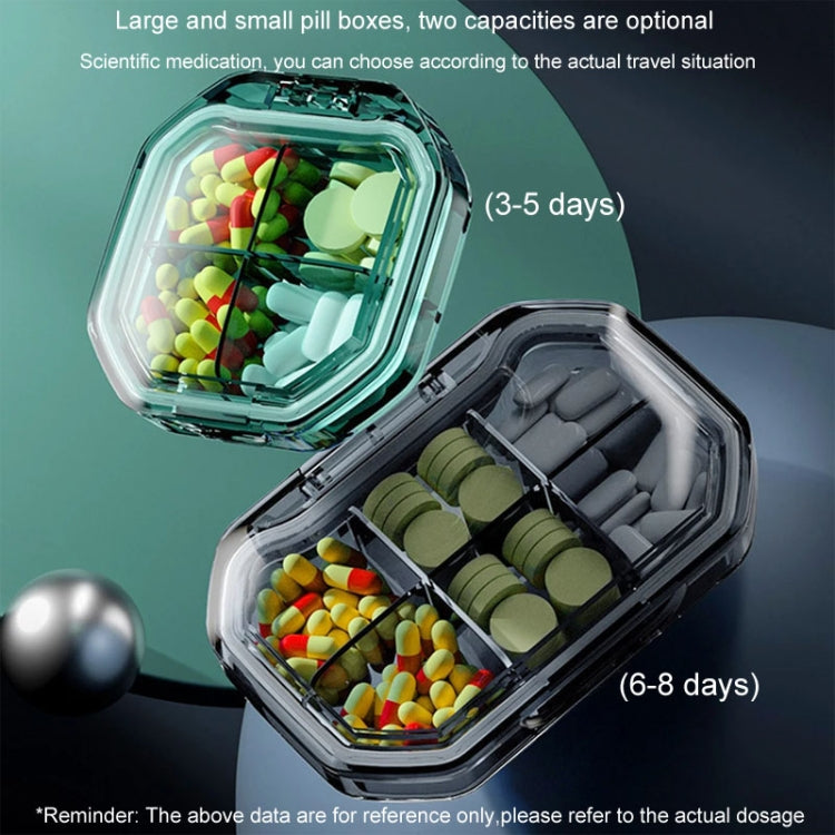 Portable Mini Compartmentalized Sealed Pill Box Weekly Morning And Evening Pill Capsule Dispensing Box, Style: 4 Grids Green - free shipping - PMc TechLife - Order now!