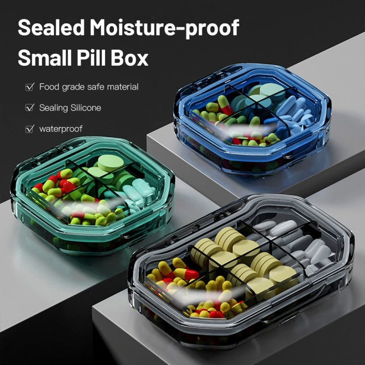 Portable Mini Compartmentalized Sealed Pill Box Weekly Morning And Evening Pill Capsule Dispensing Box, Style: 4 Grids Green - free shipping - PMc TechLife - Order now!