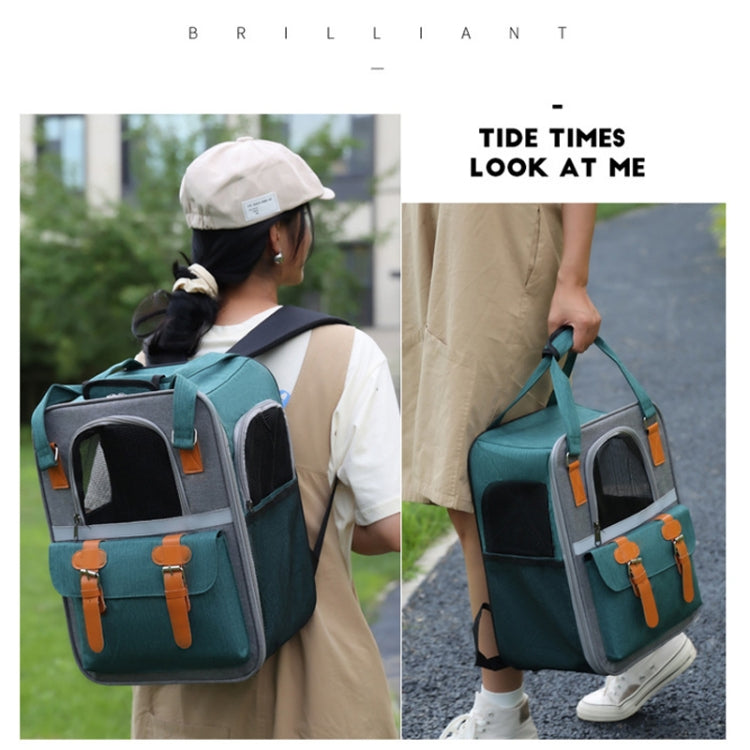 Outdoor Portable Shoulder Pet Backpack Handheld Foldable Breathable Cat Bag(Style 6 Green) - Pet Bags by PMC TechLife | Online Shopping South Africa | PMC TechLife | Buy Now Pay Later Mobicred
