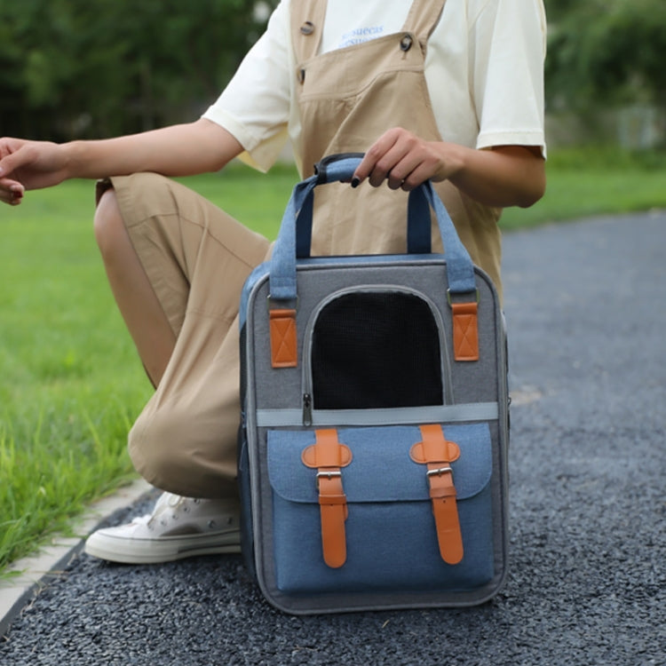 Outdoor Portable Shoulder Pet Backpack Handheld Foldable Breathable Cat Bag(Style 6 Blue) - Pet Storages & Bags by PMC TechLife | Online Shopping South Africa | PMC TechLife | Buy Now Pay Later Mobicred