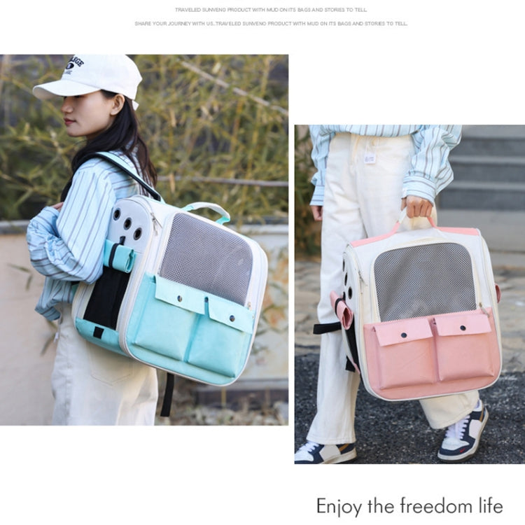 Breathable Square Cat Backpack Foldable Outdoor Portable Pet Bag(Model 4 Pink) - Pet Bags by PMC TechLife | Online Shopping South Africa | PMC TechLife | Buy Now Pay Later Mobicred