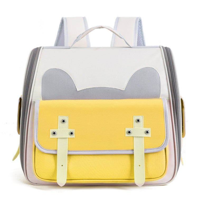 Outdoor Cat Backpack Large Capacity Breathable Pet Bag(Model 7 Yellow) - Pet Bags by PMC TechLife | Online Shopping South Africa | PMC TechLife | Buy Now Pay Later Mobicred