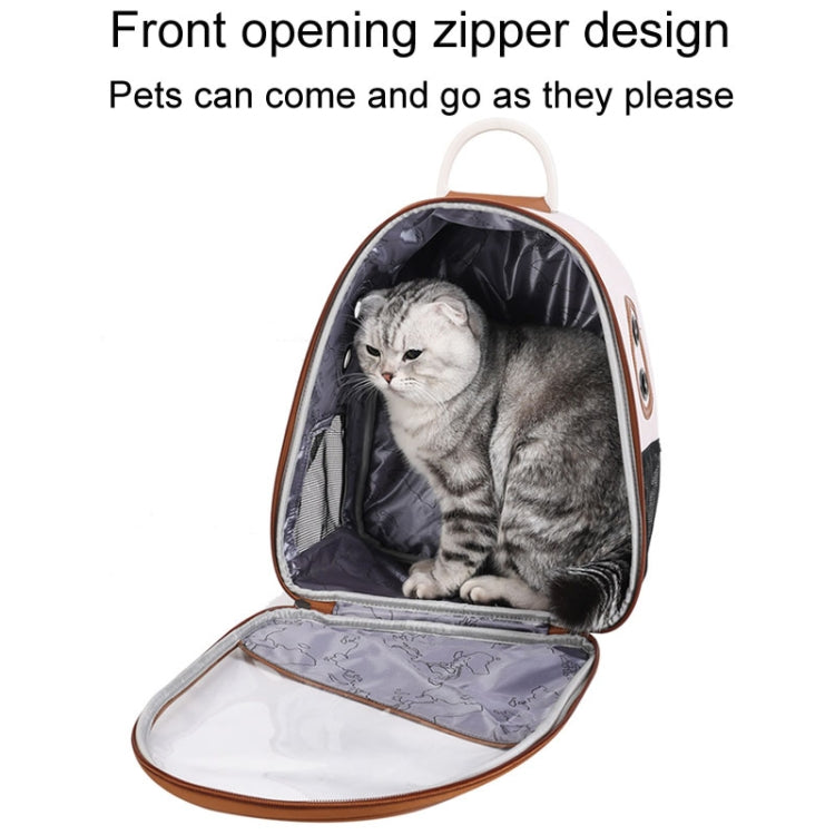 PU Pet Bag Cats And Dogs Outing Carrying Capsule Double Shoulder Backpacks(Model 1 Khaki) - free shipping - PMC TechLife - Order now!