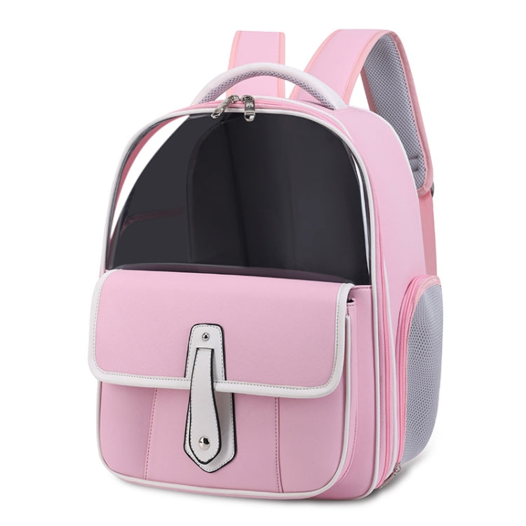 PU Pet Bag Cats And Dogs Outing Carrying Capsule Double Shoulder Backpacks(Model 6 Pink) - Pet Bags by PMC TechLife | Online Shopping South Africa | PMC TechLife | Buy Now Pay Later Mobicred