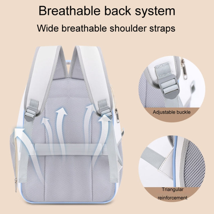 PU Pet Bag Cats And Dogs Outing Carrying Capsule Double Shoulder Backpacks(Model 6 White) - Pet Storages & Bags by PMC TechLife | Online Shopping South Africa | PMC TechLife | Buy Now Pay Later Mobicred