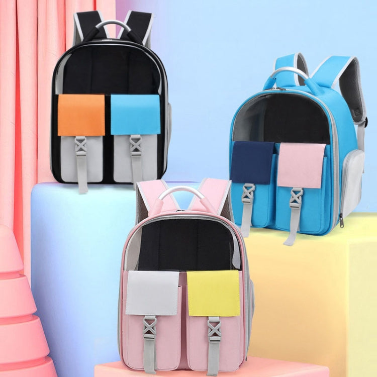 Pets Colorful Double Shoulder Bag Cats And Dogs Outing Carrying Capsule Backpacks(Model 6 Black) - Pet Bags by PMC TechLife | Online Shopping South Africa | PMC TechLife | Buy Now Pay Later Mobicred