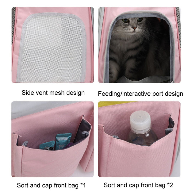 Pets Colorful Double Shoulder Bag Cats And Dogs Outing Carrying Capsule Backpacks(Model 6 Black) - Pet Bags by PMC TechLife | Online Shopping South Africa | PMC TechLife | Buy Now Pay Later Mobicred