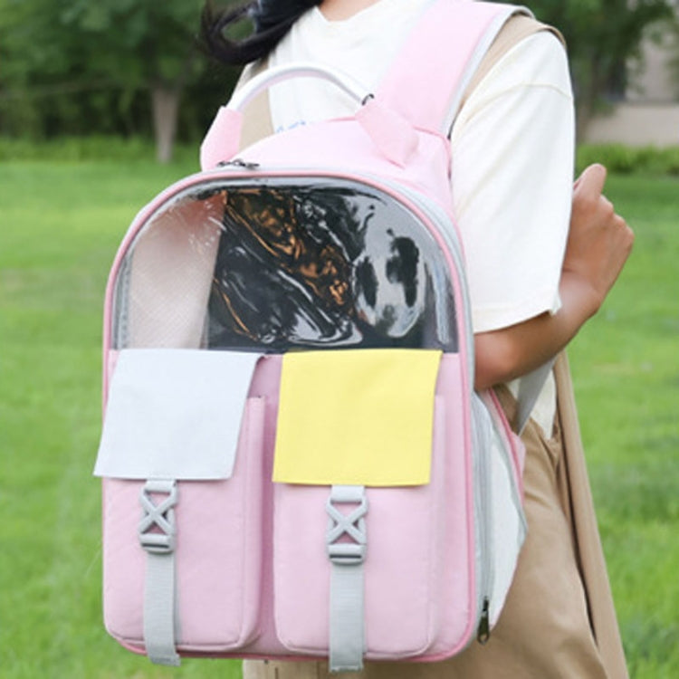 Pets Colorful Double Shoulder Bag Cats And Dogs Outing Carrying Capsule Backpacks(Model 6 Pink) - Pet Bags by PMC TechLife | Online Shopping South Africa | PMC TechLife | Buy Now Pay Later Mobicred